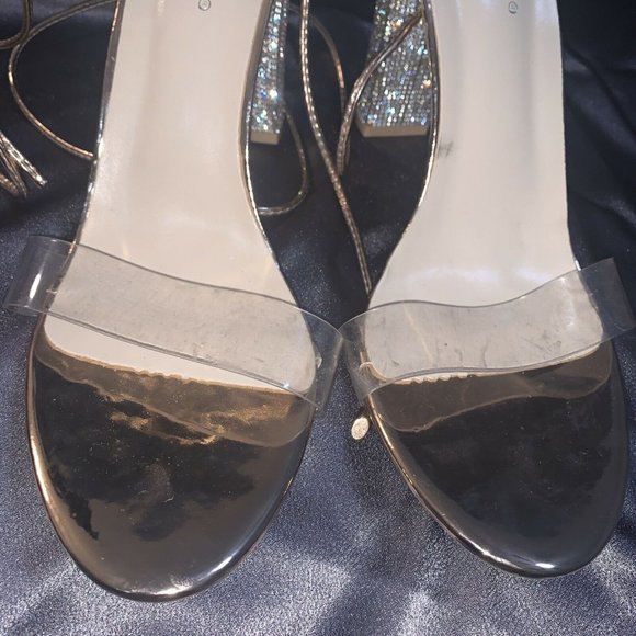 LALA IKAI Rose Gold Wrap Sandals Bling 43 - Picture 6 of 9